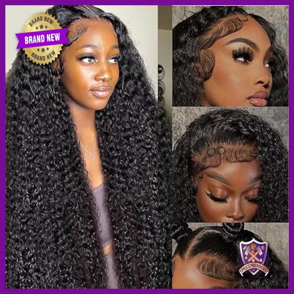 28 Inch Human Hair Deep Wave Lace Front Wig 200% Density Pre Plucked